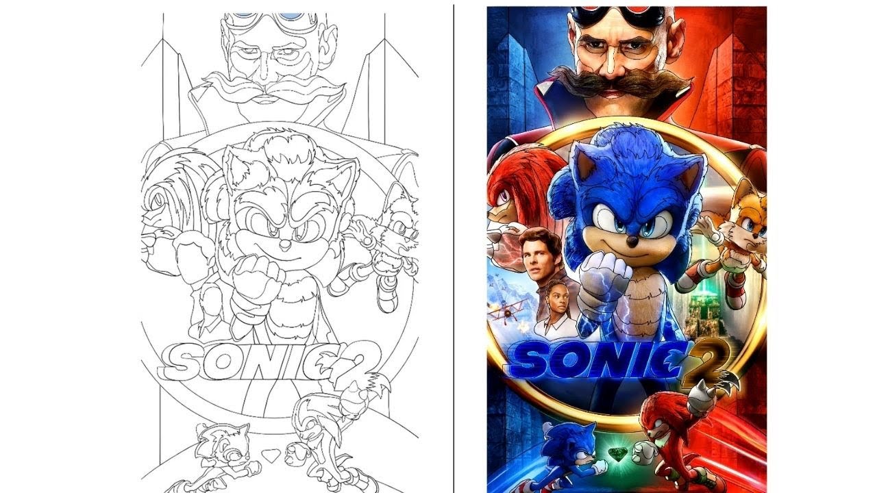 Sonic movie all heroes ñoloring book game asmr digital coloring app