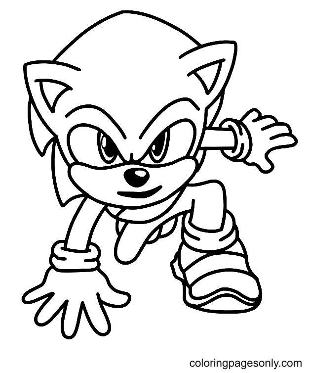 Sonic from sonic the hedgehog movie coloring page