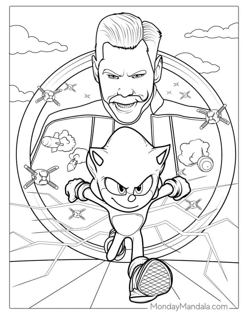 Sonic coloring pages free pdf printables