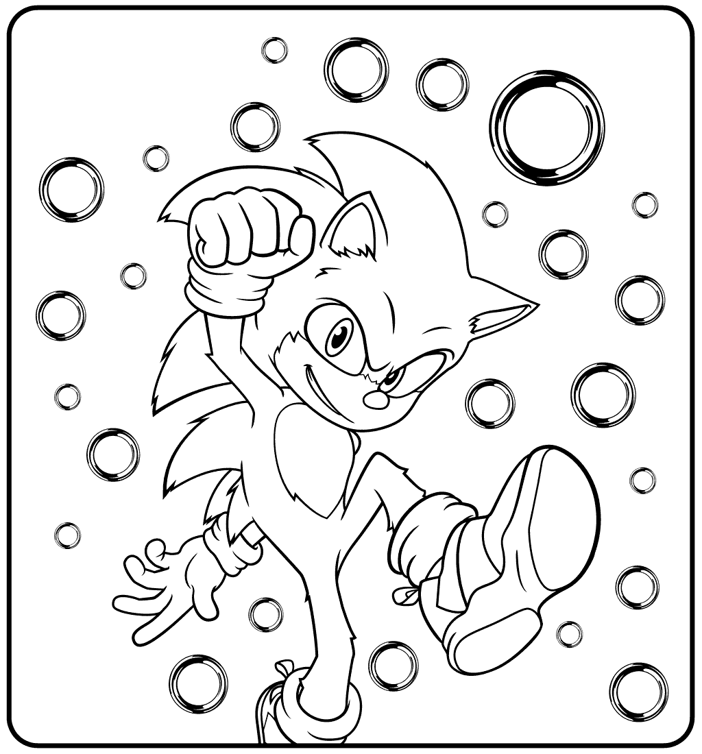 Sonic movie coloring picture