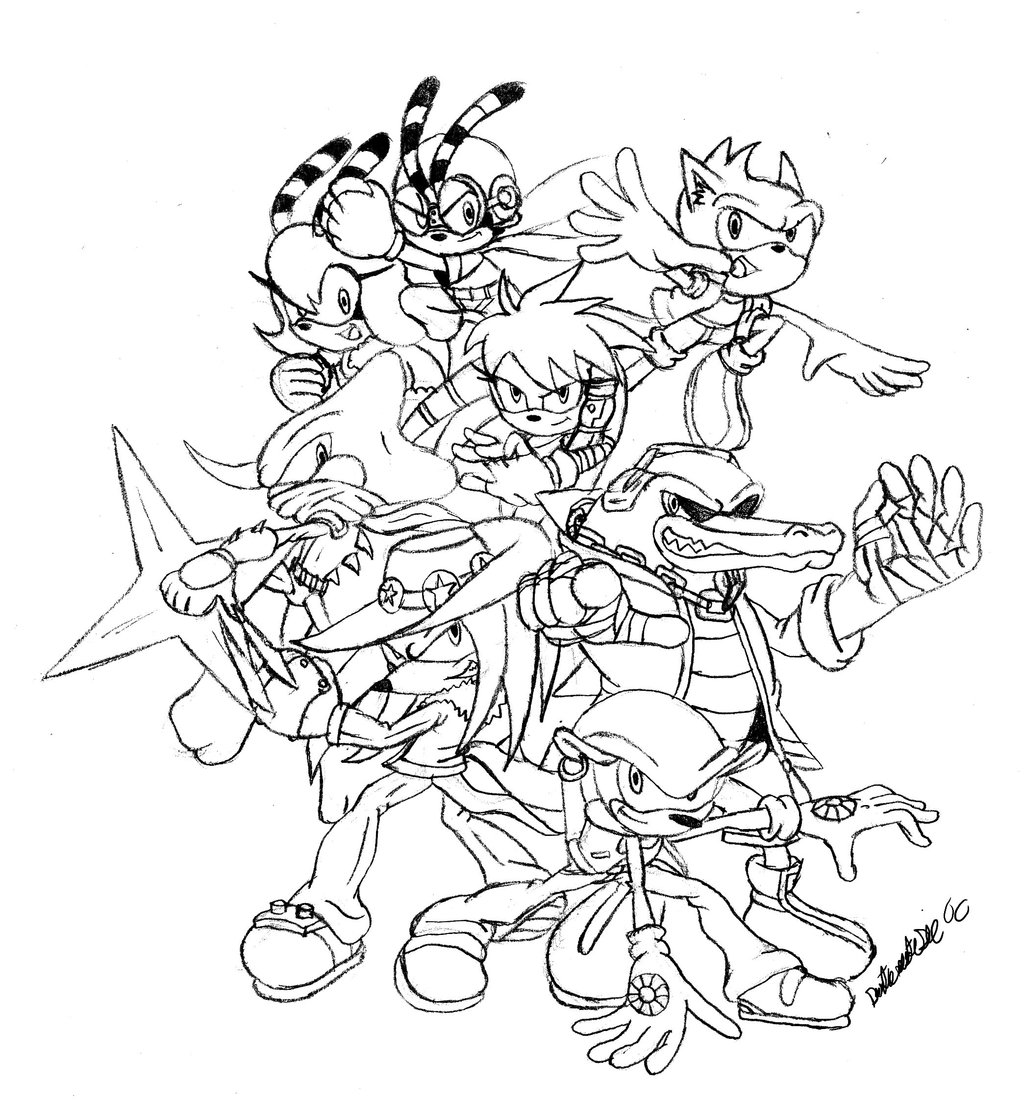 Several characters from the video game sonic