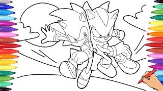 Sonic the hedgehog vs shadow the hedgehog coloring pages