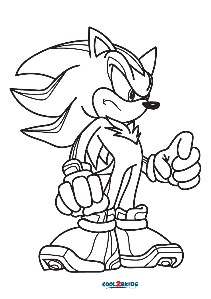 Free printable shadow the hedgehog coloring pages for kids