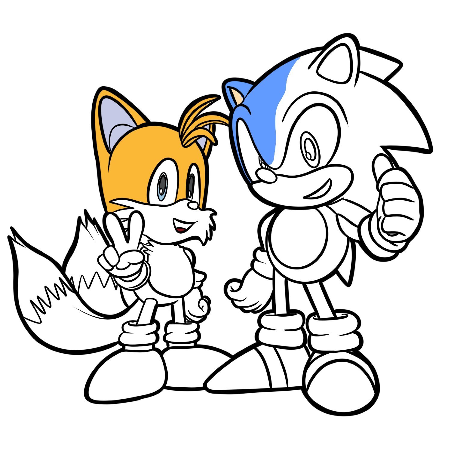 Sonic and tails coloring page