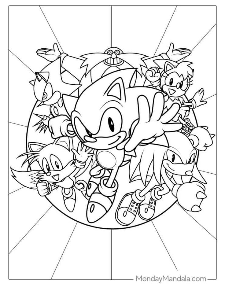 Sonic and friends coloring page sonic coloring pages coloring pages disney coloring pages cartoon coloring pages