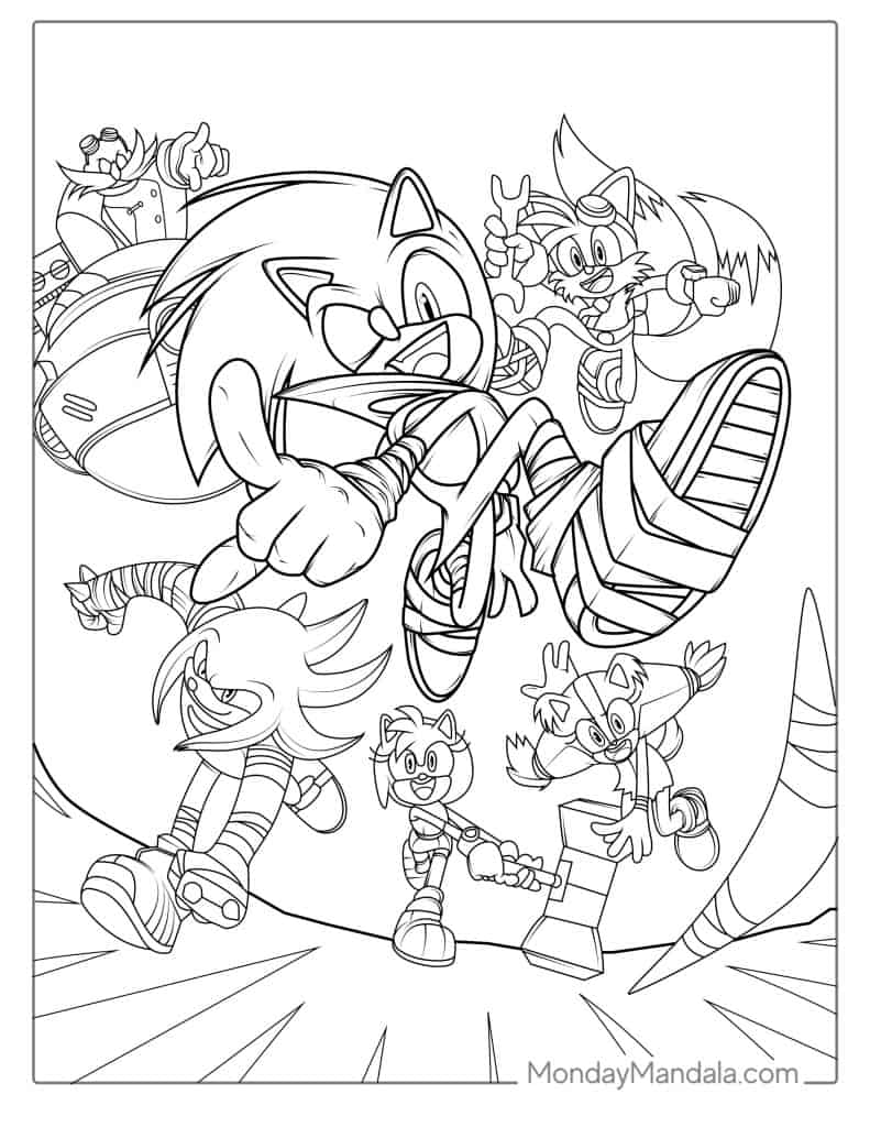 Sonic coloring pages free pdf printables