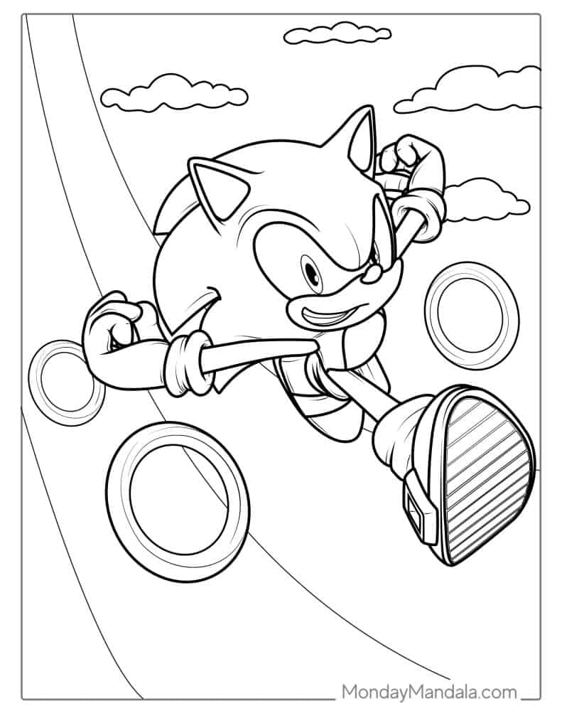 Sonic coloring pages free pdf printables