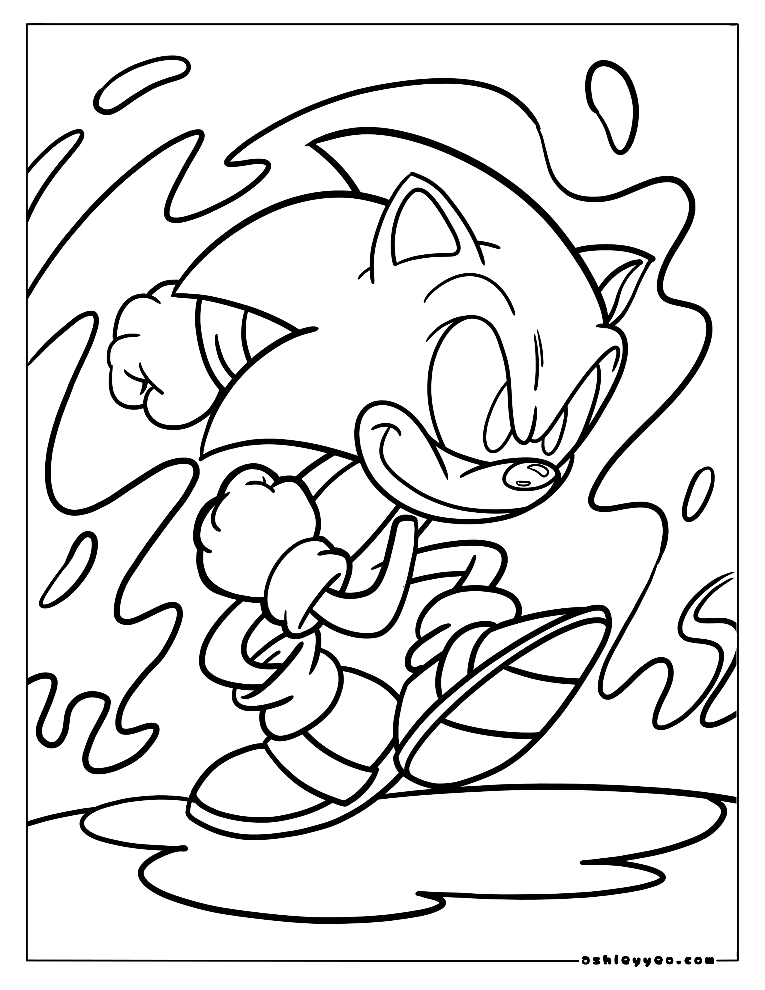 Free sonic coloring pages for kids