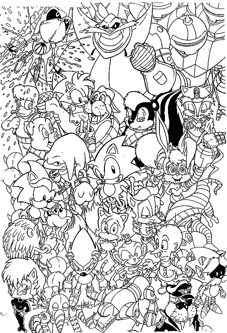 Sonic adventure coloring pages team colors