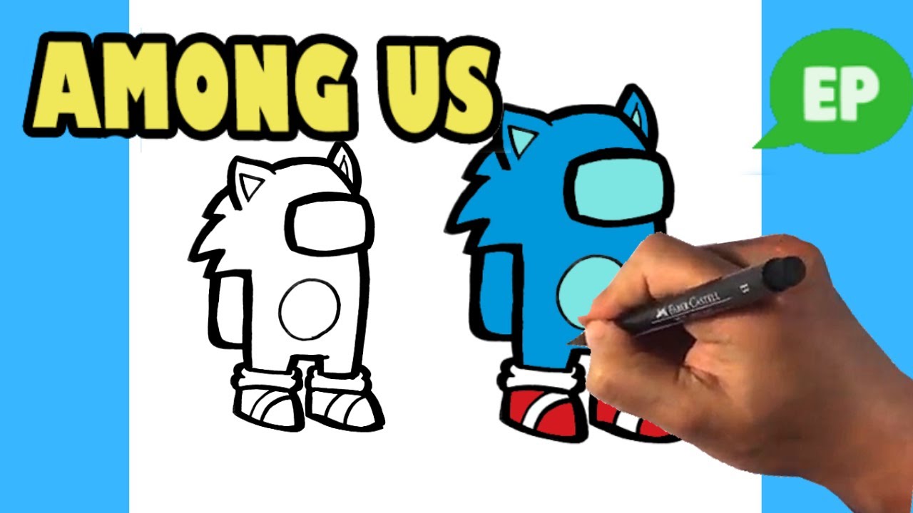 How to draw among us sonic