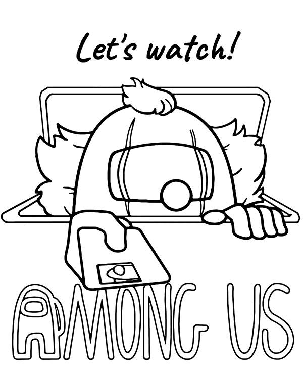 Among us coloring sheet game character