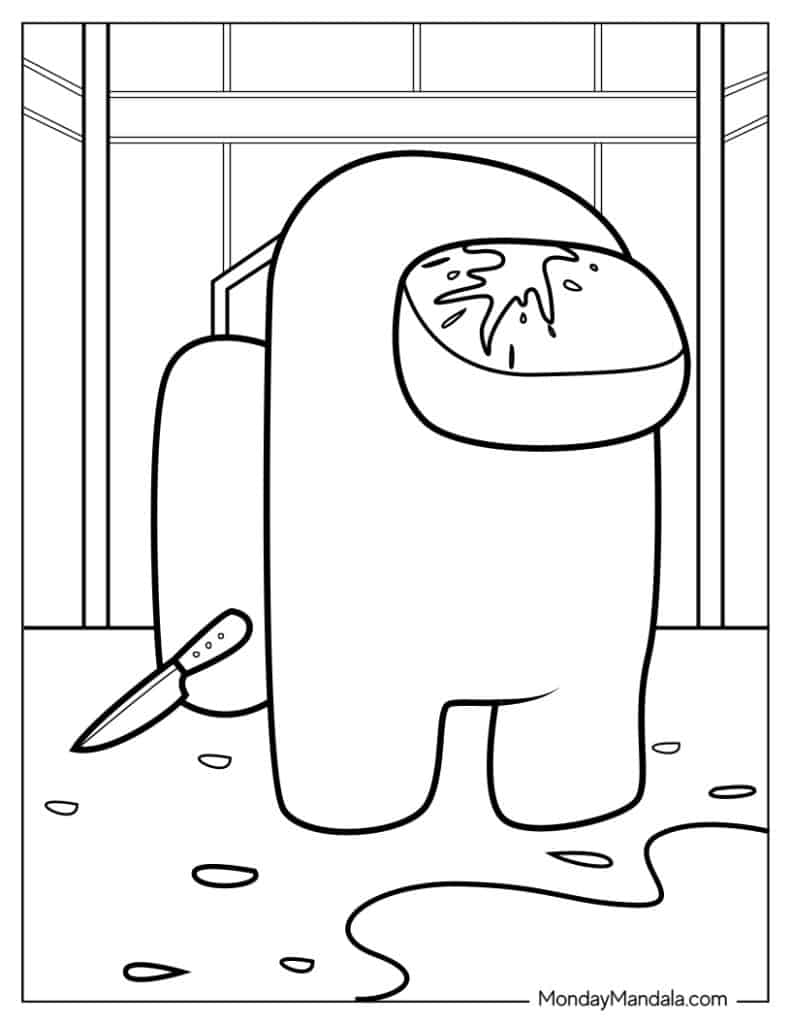 Among us coloring pages free pdf printables