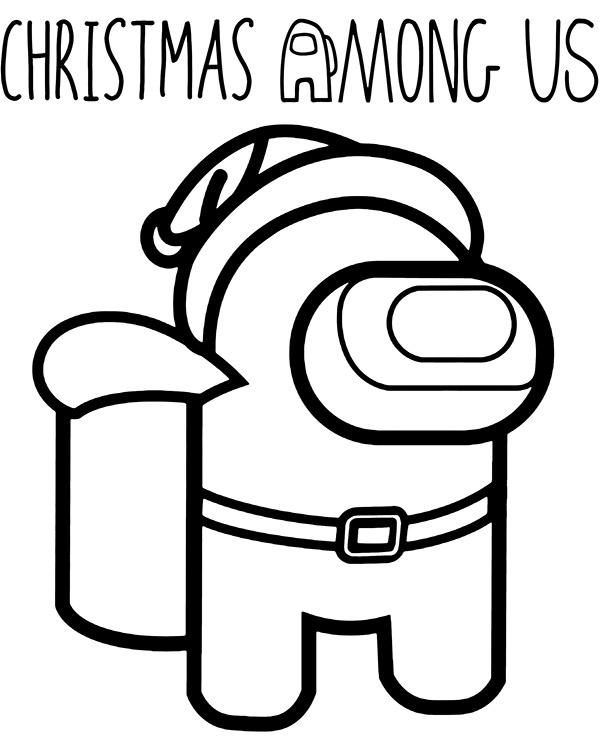 Santas skin among us coloring page sheet