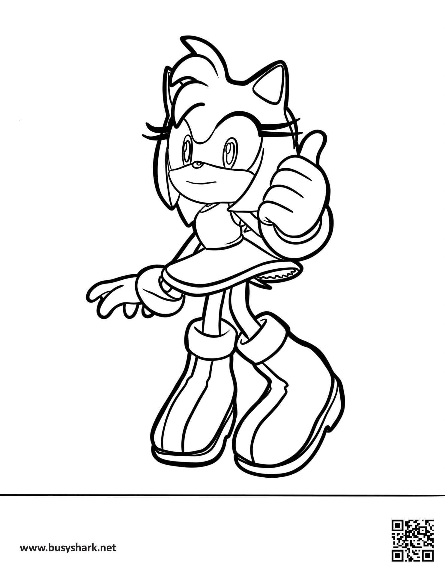 Amy rose coloring page