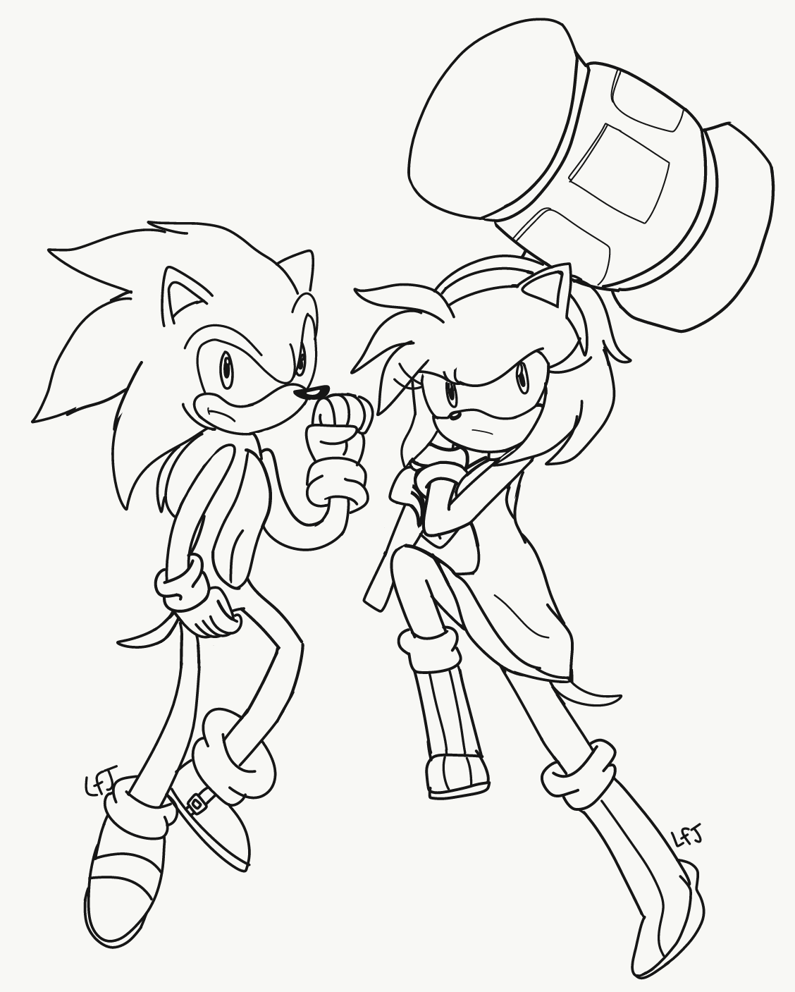 Sonic and amy free to color by lovefromjackie on