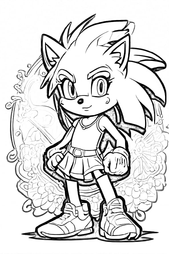 Super amy and sonic coloring pages