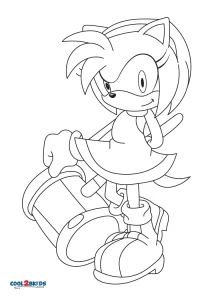 Free printable amy rose coloring pages for kids