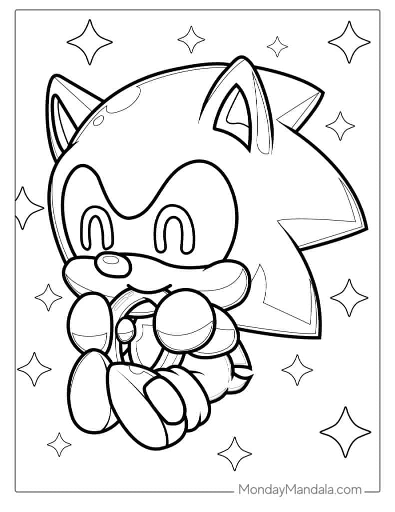 Sonic coloring pages free pdf printables