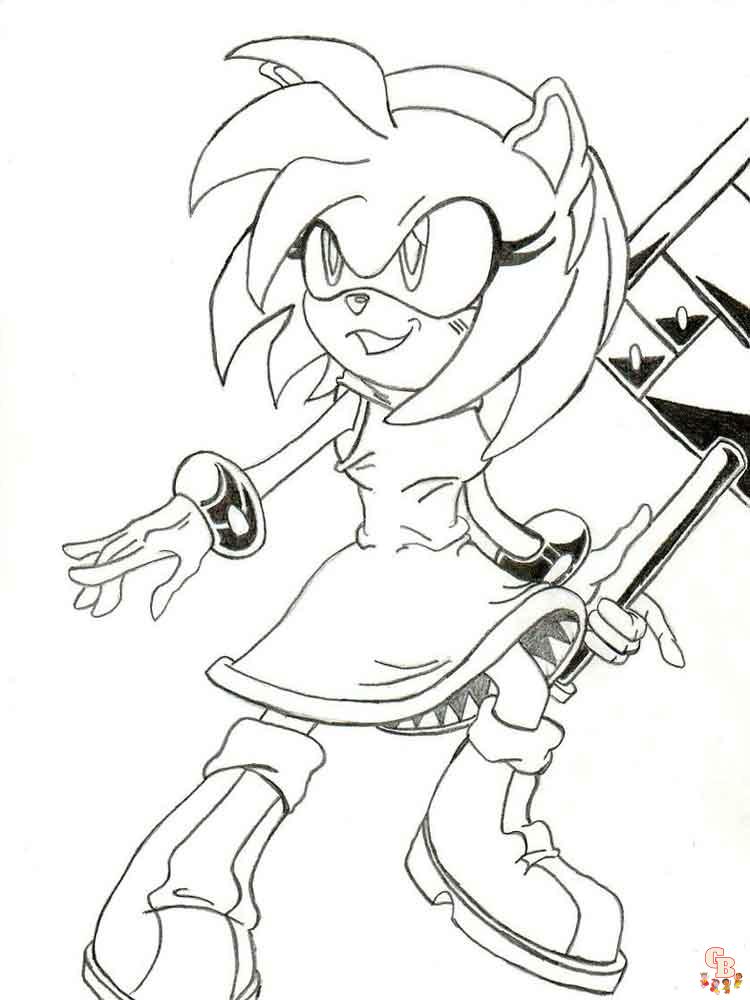 Amy rose coloring pages