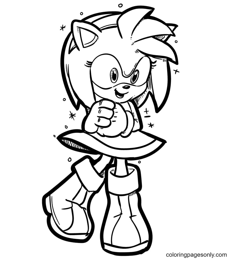 Amy rose coloring pages printable for free download