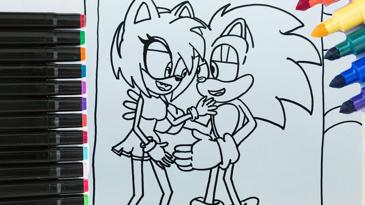 Sonic and ay ross kissing coloring pages sonic the hedgehog coloring pages