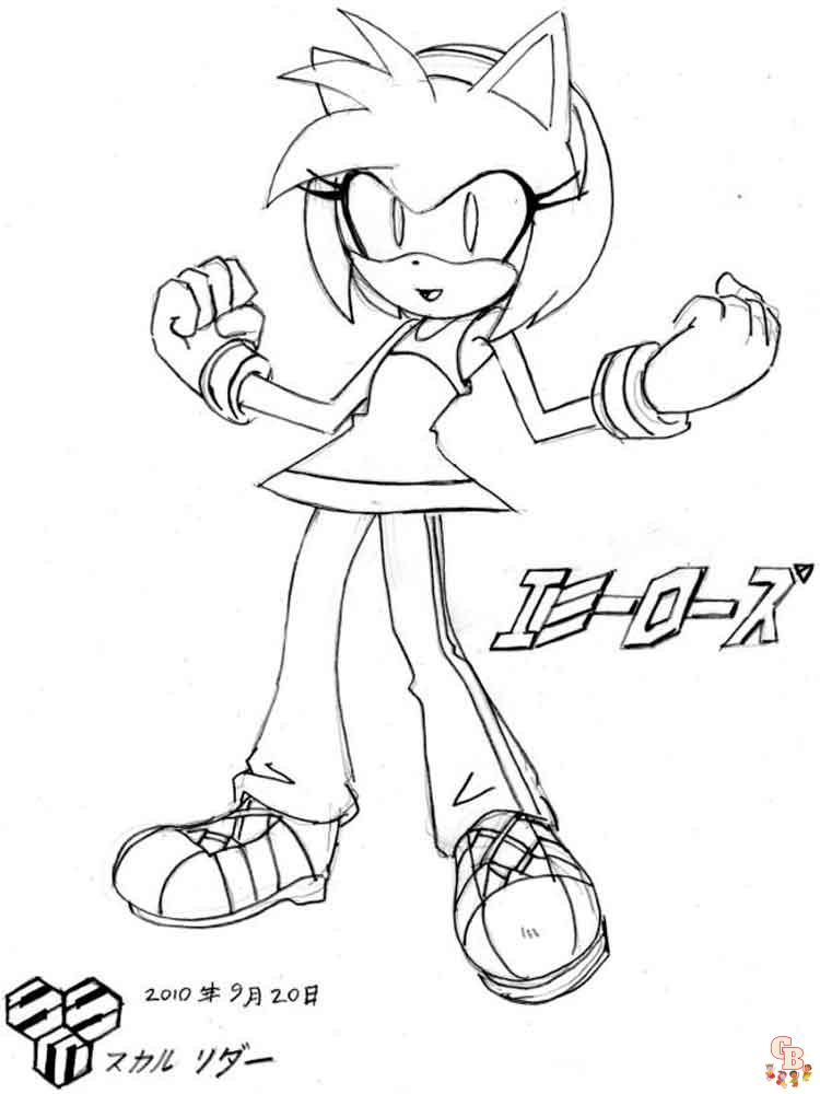 Amy rose coloring pages