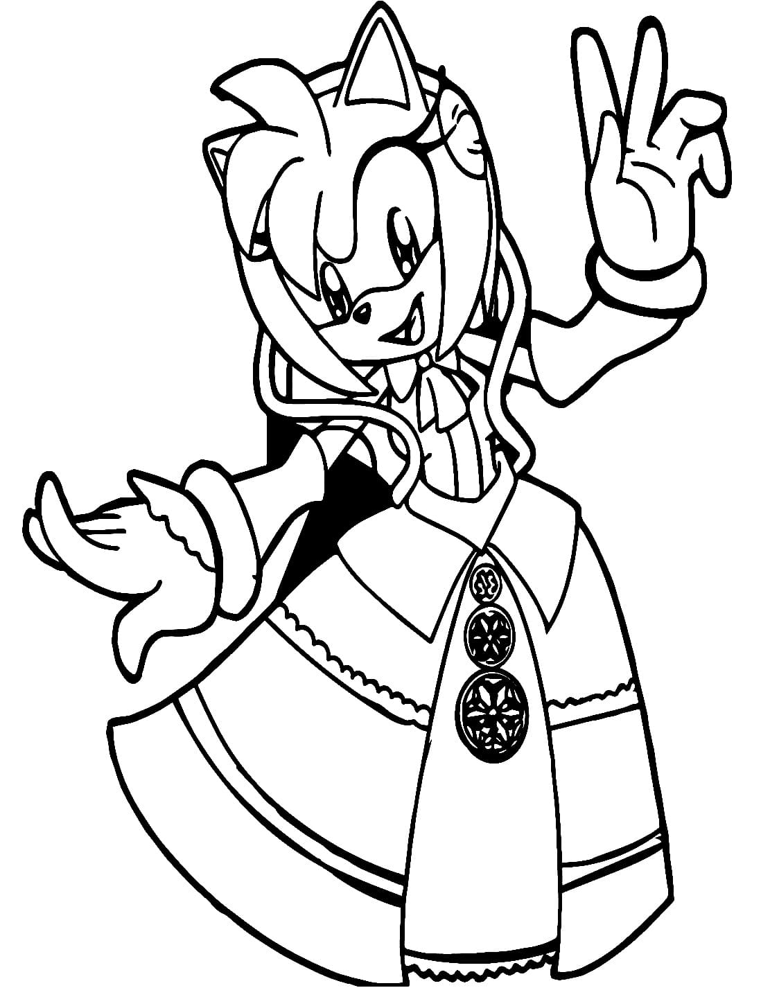 Princess amy rose coloring page