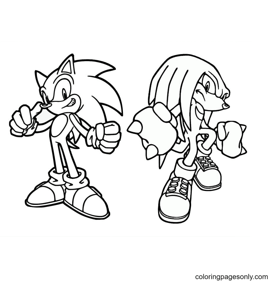 Knuckles coloring pages printable for free download