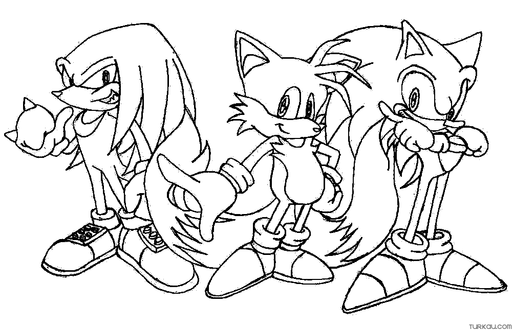 Knuckles sonic tails coloring page