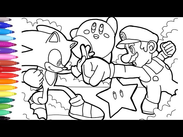 Sonic vs ario coloring pages how to draw ario how to draw sonic videogae coloring pages