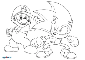 Free printable mario and sonic coloring pages for kids