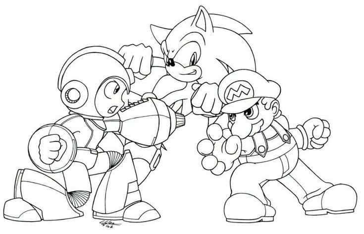 Mario sonic megaman coloring page coloring pages coloring pages mario coloring pages cartoon coloring pages