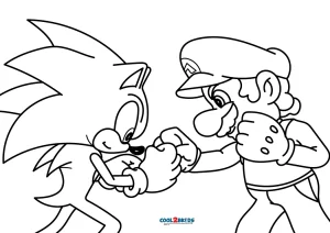 Free printable mario and sonic coloring pages for kids