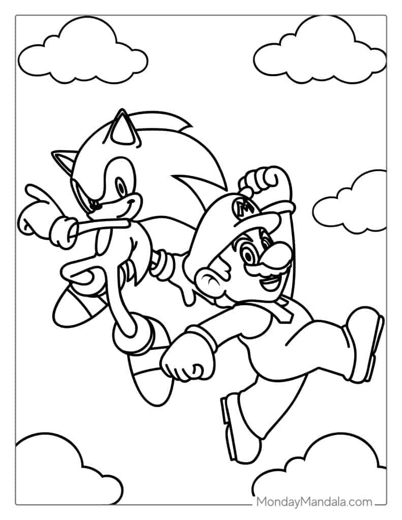 Mario coloring pages free pdf printables