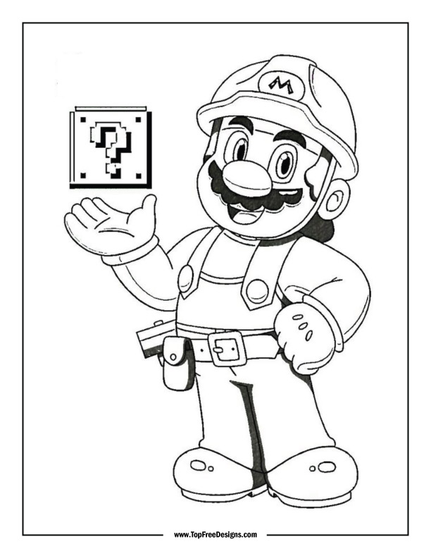 Super mario coloring page