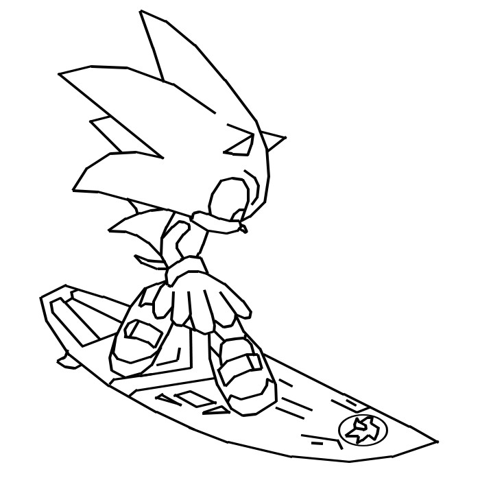 Coloring page mario and sonic at the olympic games tokyo surf