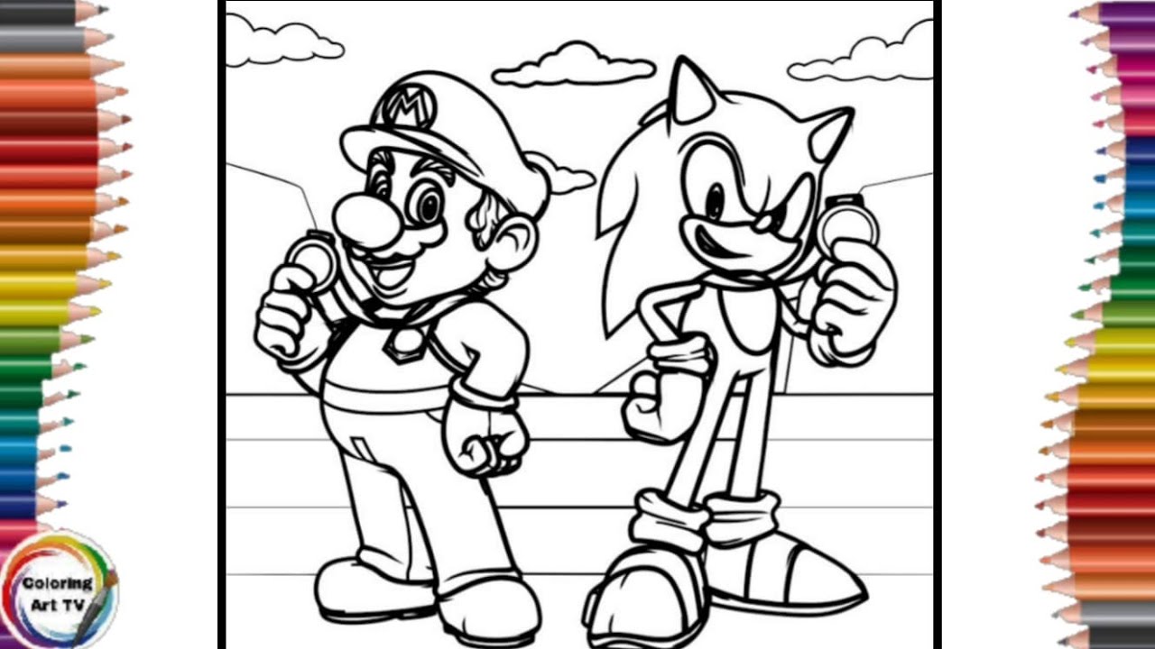 Sonic vs super ario coloring pagessonic the hedgehog coloringhow to draw sonic