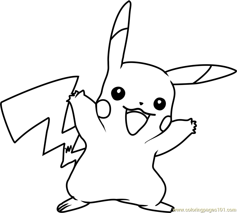 Pikachu pokemon coloring page for kids