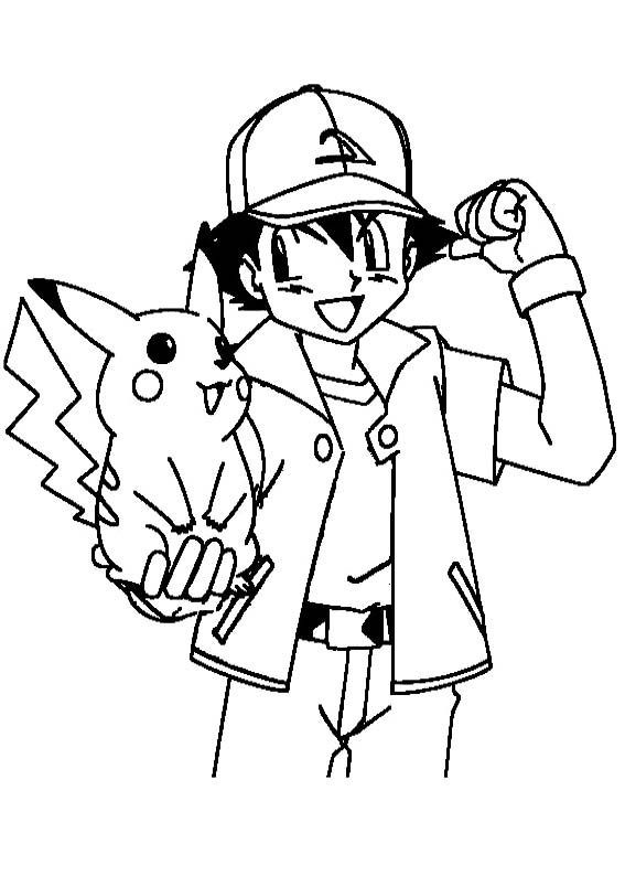 Coloring pages ash with pikachu coloring pages