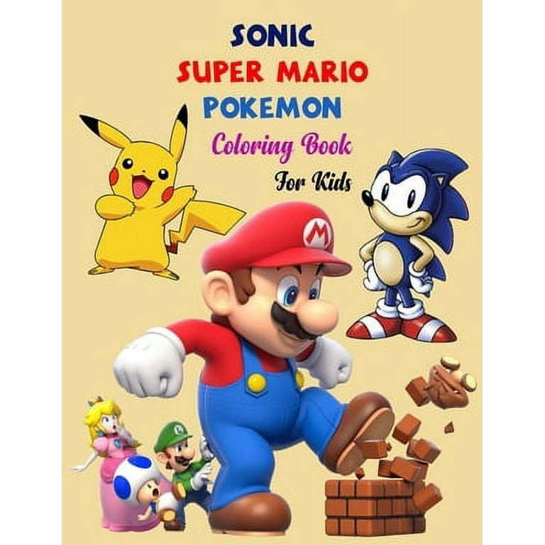 Sonic super mario pokemon coloring book for kids in coloring book sonic