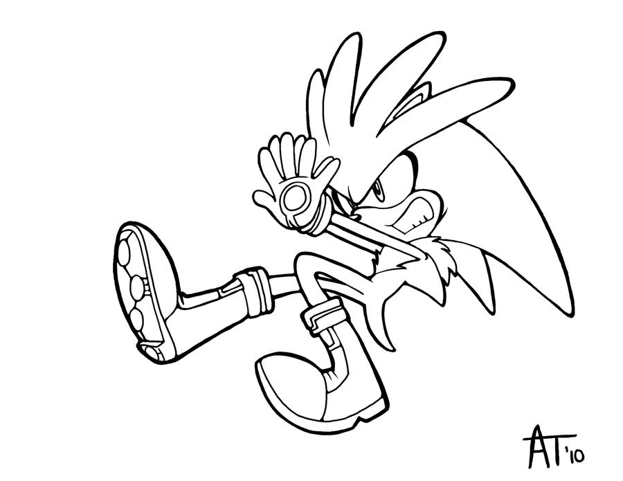 Lineart sega silver by sonicff on