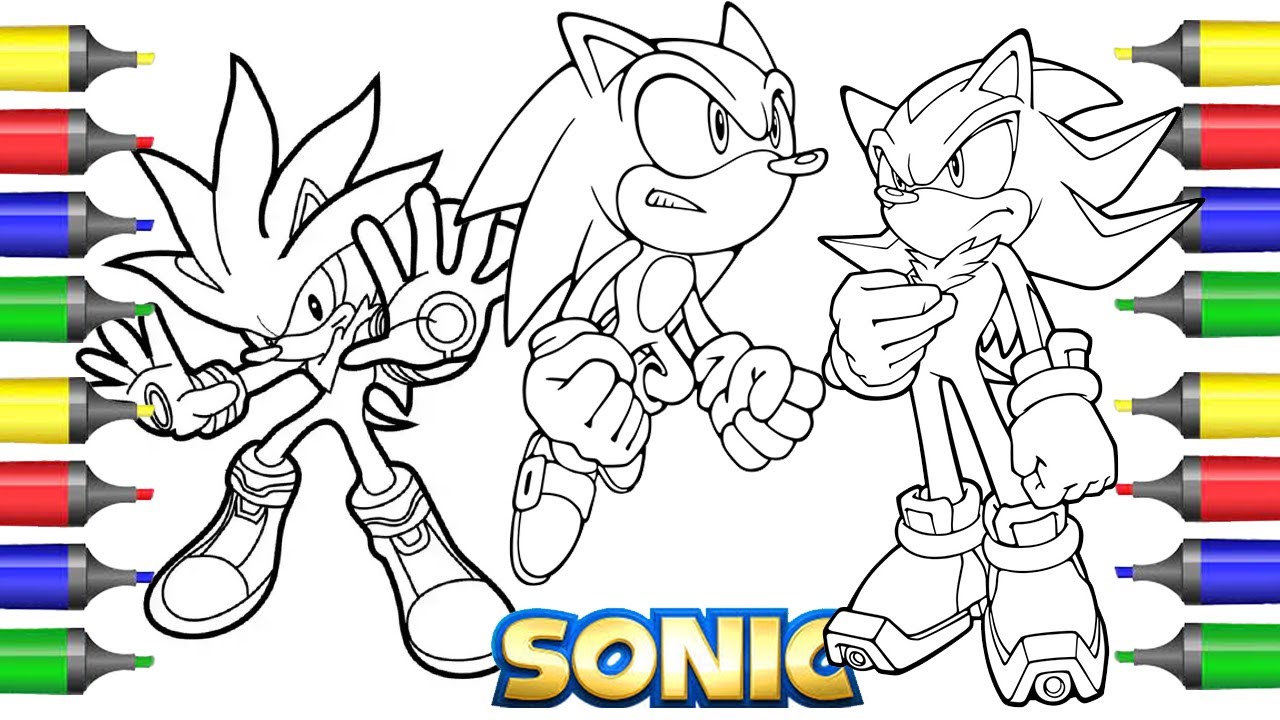 Coloring sonic the hedgehog coloring pages sonic shadow silver the hedgehogusic ncs