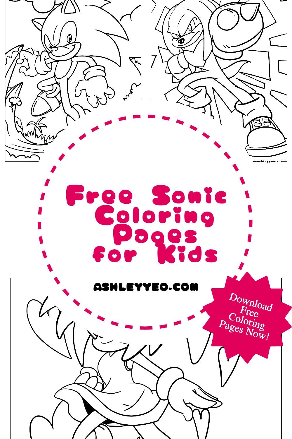 Free sonic coloring pages for kids