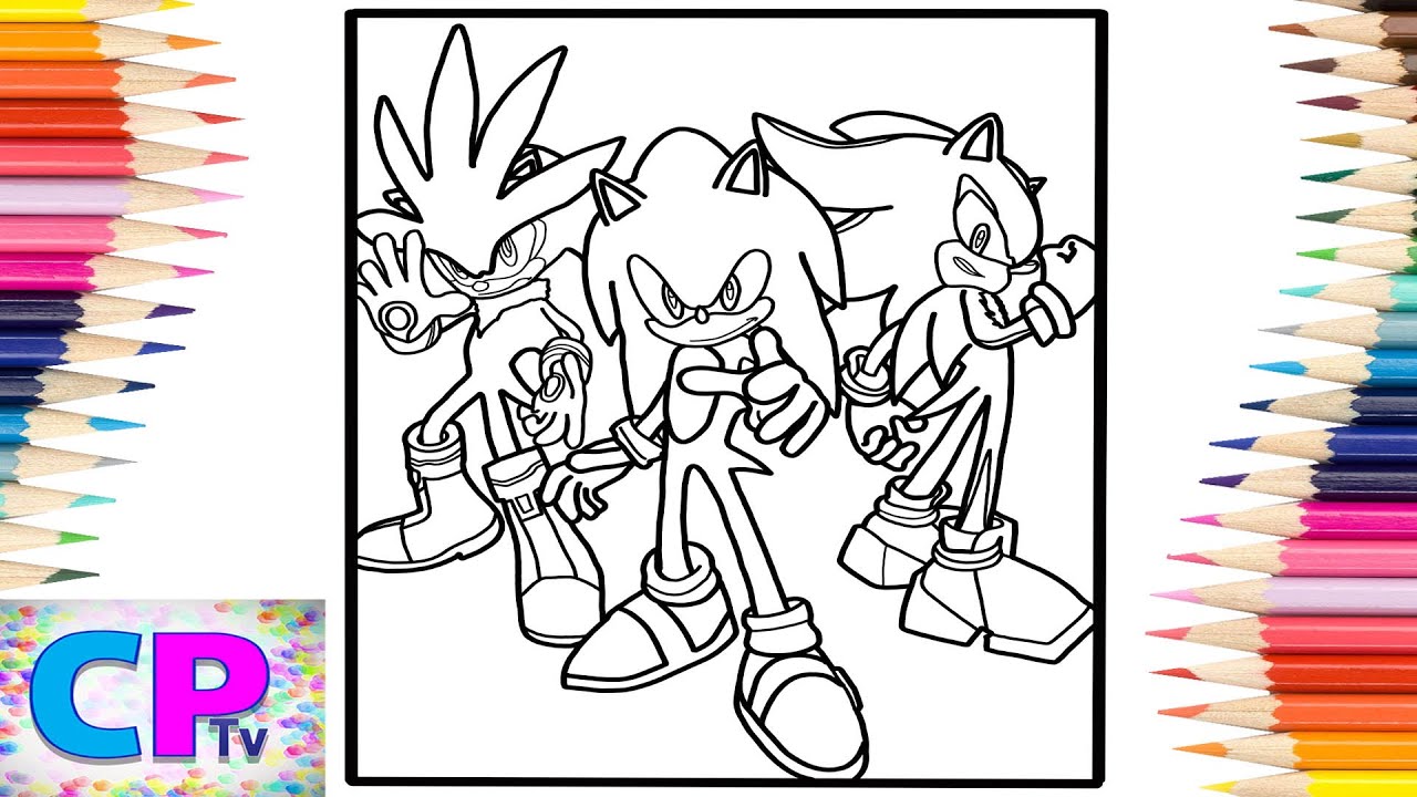 Sonic vs silver vs shadow coloring pagesendu