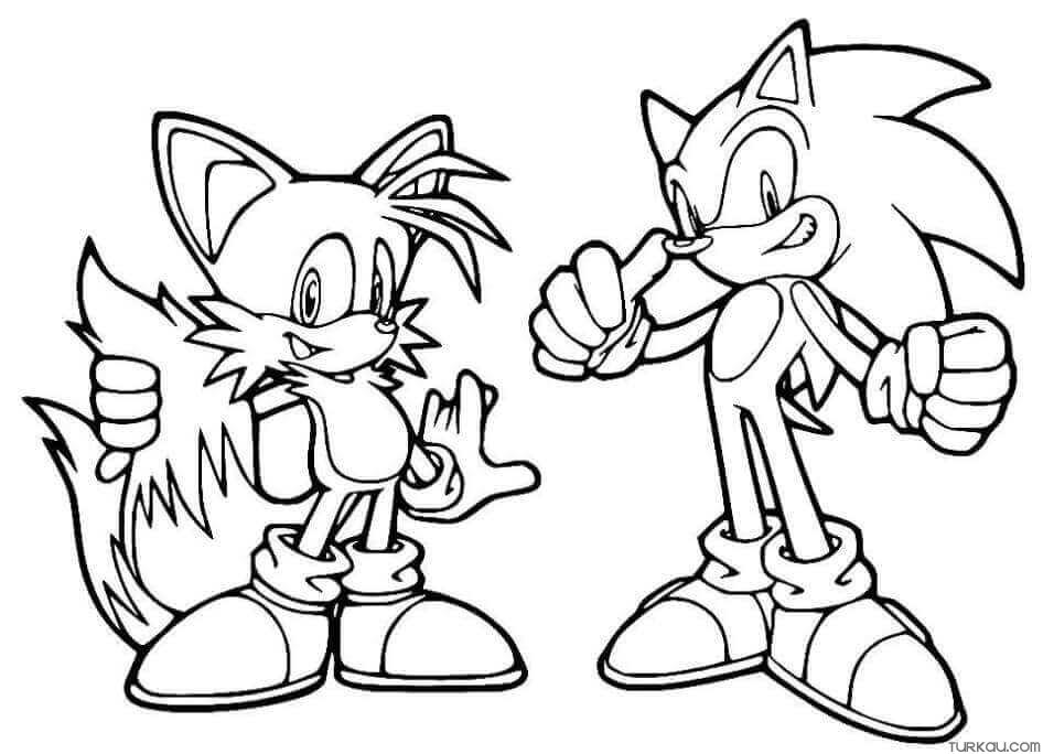 Sonic and tails coloring page