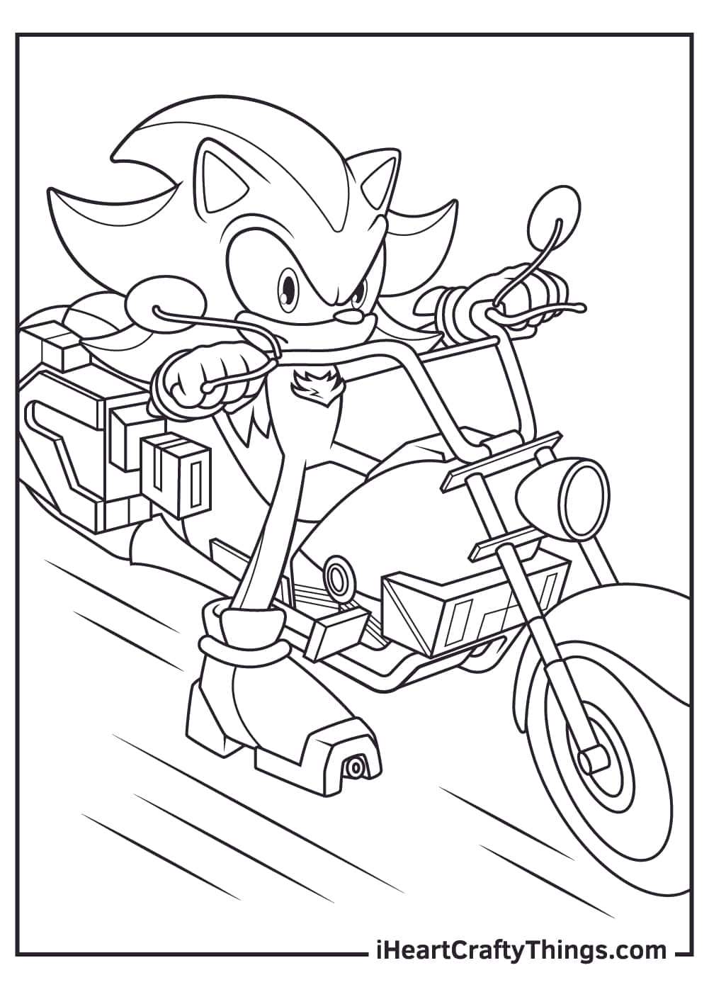 Download sonic coloring shadow the hedgehog motorcycle picture