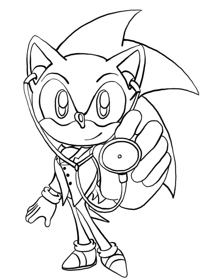 Cute sonic the hedgehog coloring page