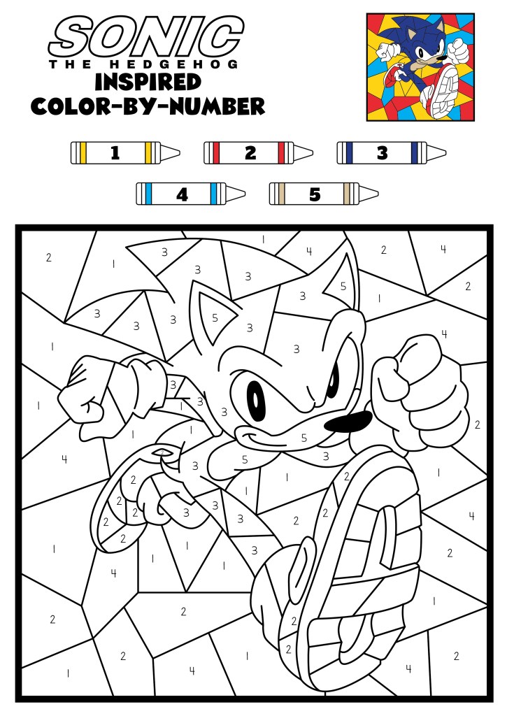 Sonic the hedgehog lor by number printables