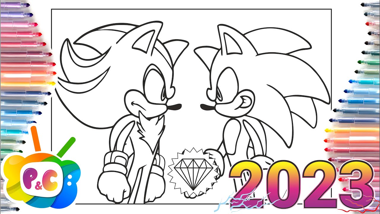 Sonic vs shadow coloring pagessonic predictions cartoon