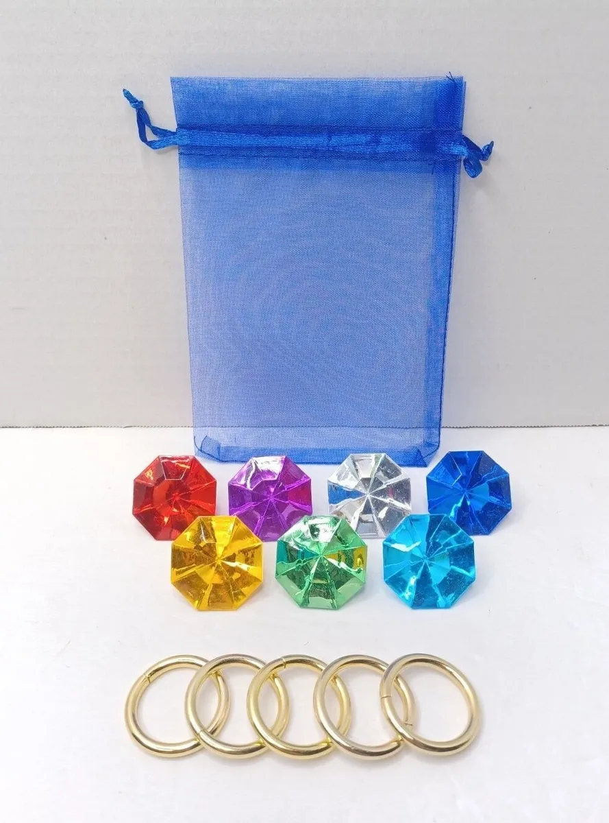 Sonic the hedgehog chaos emeralds and power rings with a bag